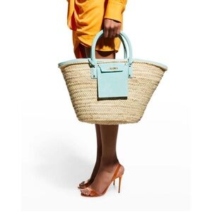 Jacquemus le Petit Panier Soleil Straw and suede Tote